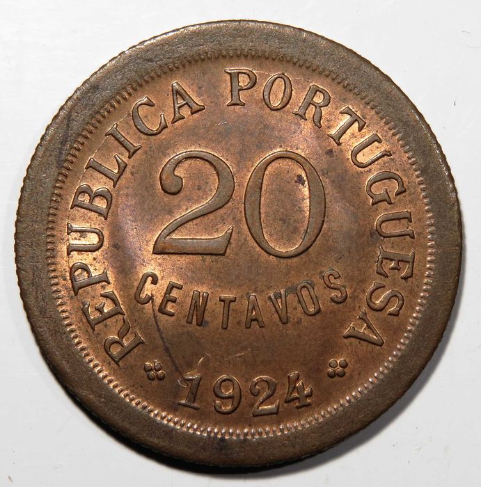 Moeda Republica Portuguesa - 20 Centavos 1924 QSoberba Dificil