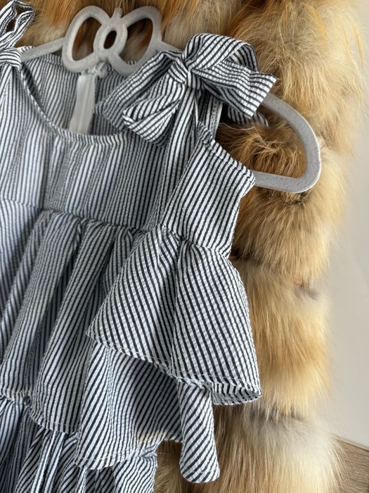 Damska zwiewna modna letnia sukienka Boho falbanka S