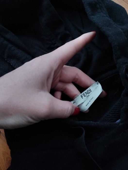 Fendi Black Crystal Logo Hoodie