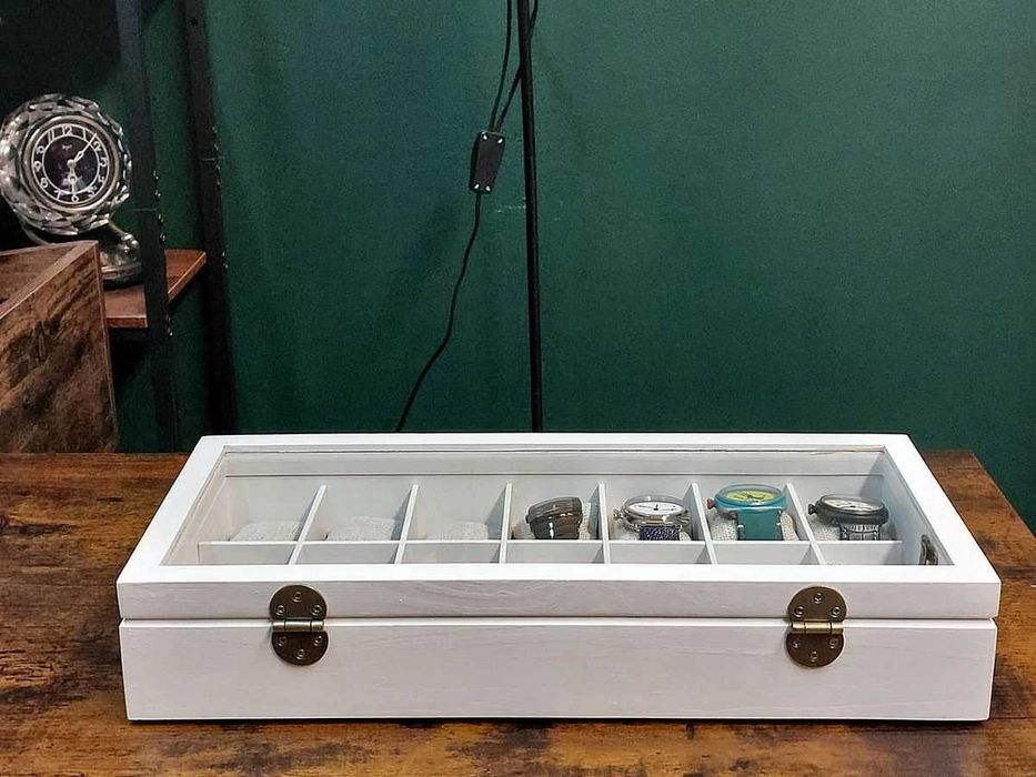SKRZYNECZKA KASETKA PUDEŁKO box na 12 zegarków drewno robiona ręcznie