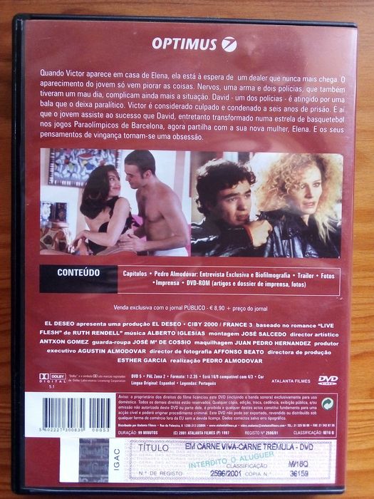 Em Carne Viva Almodovar, Javier Bardem, Francesca Neri