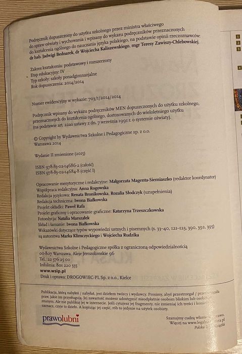 Podręcznik Języka Polskiego "Zrozumieć tekst, zrozumieć człowieka" 1.1