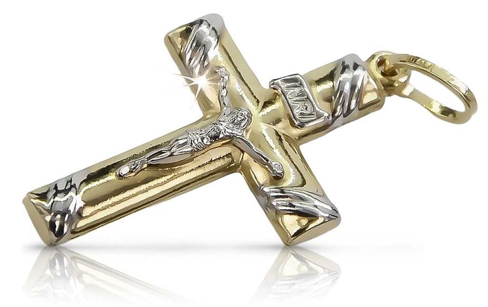 Złoty krzyż Katolicki 14k 585 zawieszka krzyżyk ctc002yw Poznań