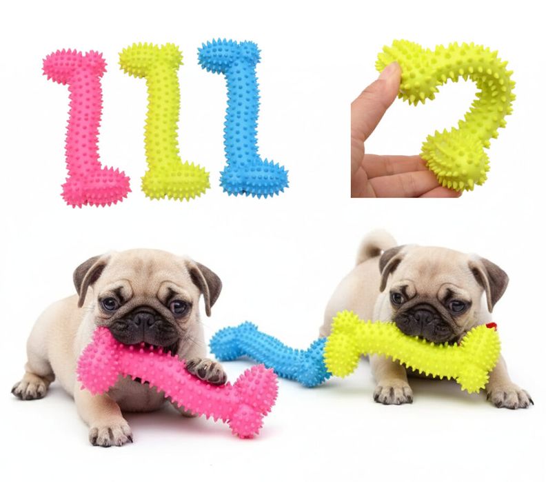 Zabawka gumowa dla psa gryzak kość 11cm zestaw 3szt.