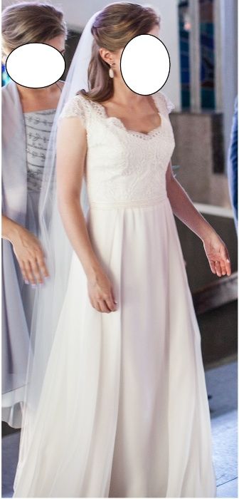 Camelia Juda Pietkiewicz muślin 34 XS na 160cm welon gratis