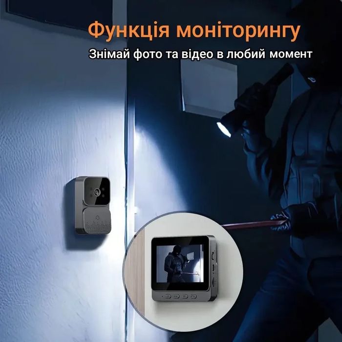Іноваційний безпровідний відеодомофон,дзвінок на двері з камерою та екраном,видеодомофон