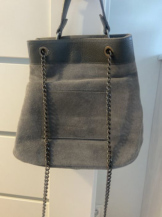 Zamszowa szara torebka Wojas