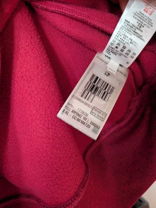 Burgundowa bluza, polar Quechua
