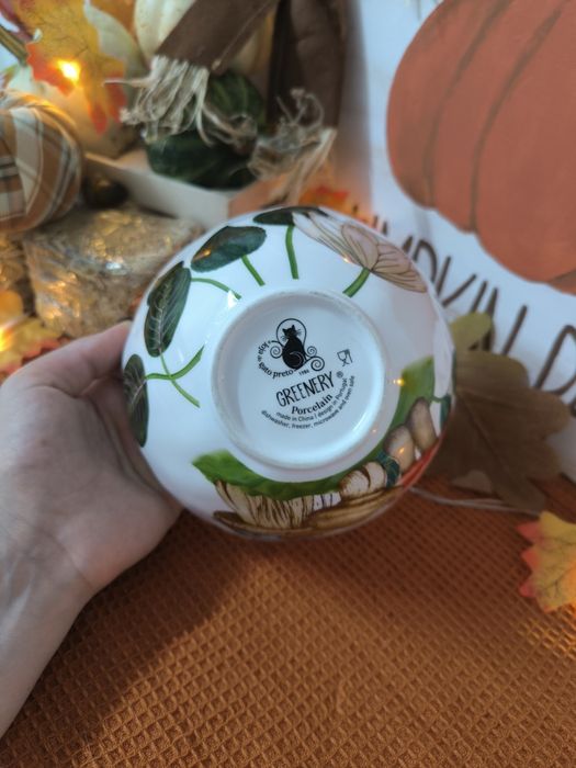 Tigela Porcelana Loja do Gato Preto Coleção Greenery