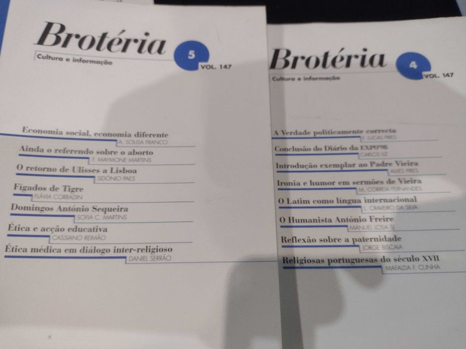 Brotéria Vol. 147 - 5 livros (1998)