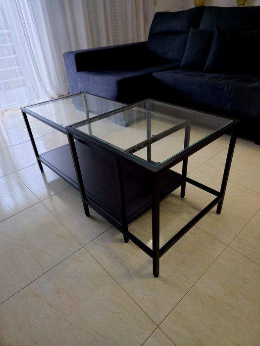Conjunto 2 mesas centro  IKEA VITTSJÖ em vidro