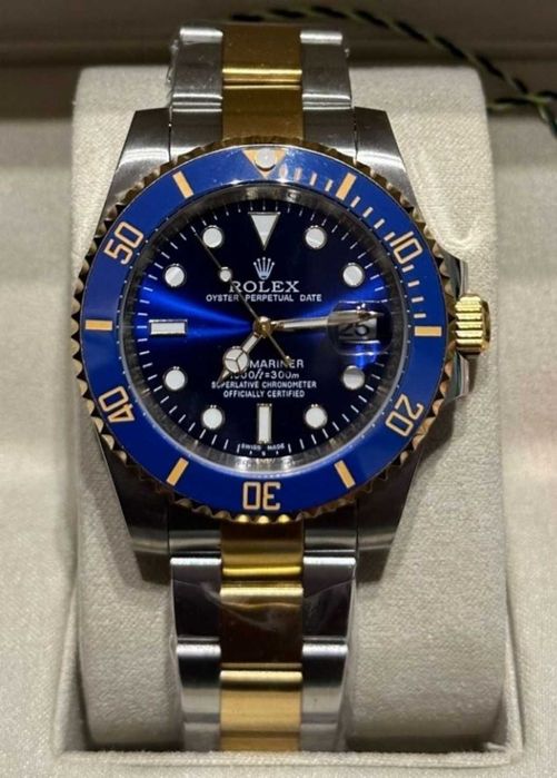 Relógio Submariner - Two Tone Gold/Blue