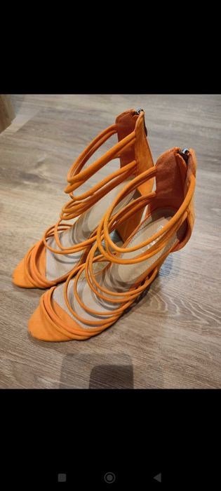 Buty Sandałki na obcasie EGO pomarańczowe