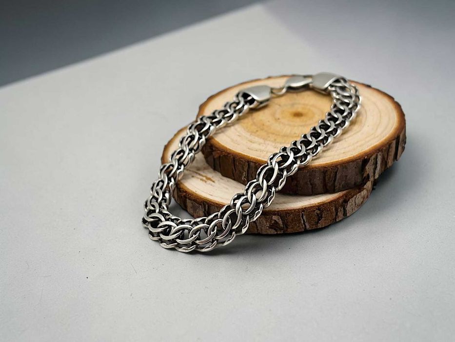 Solidna srebrna męska bransoletka - próba 925 - 27,17g - 23,5cm