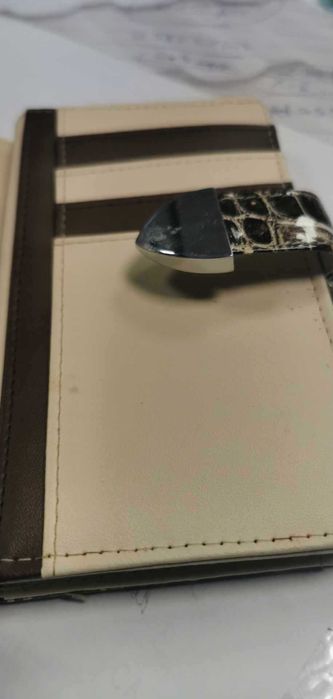 Portfel Damski Krótki Wielokomorowy damski z imitacji skóry krokodyla