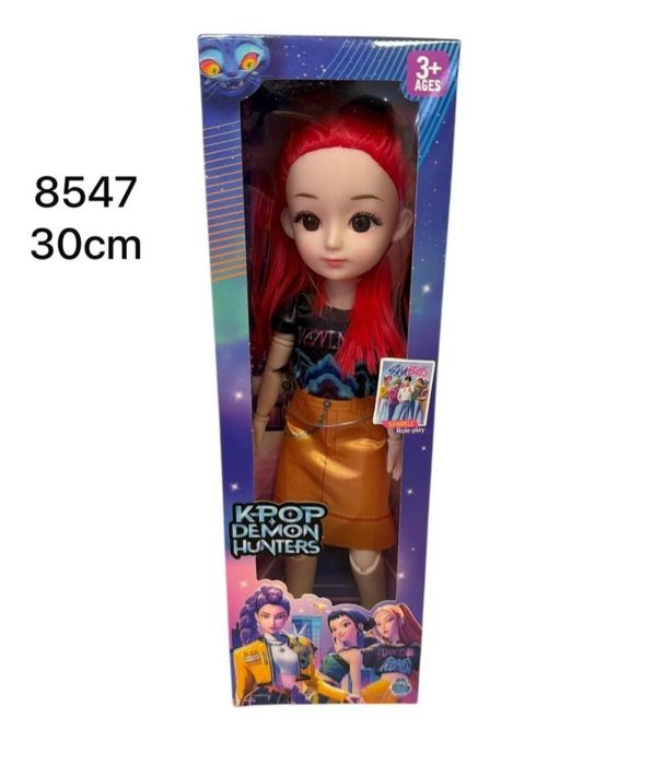 Lalka K-POP Demon Hunters 30 cm – czerwone włosy, zabawka dla dzieci 3