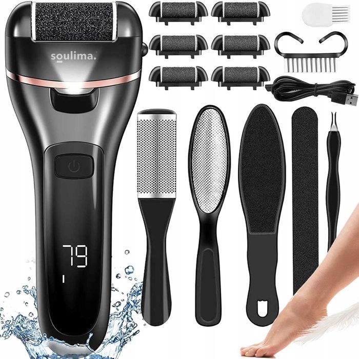 Elektryczny Pilnik do Stóp Pięt Frezarka Zestaw 6 Rolek Bezprzewodowy