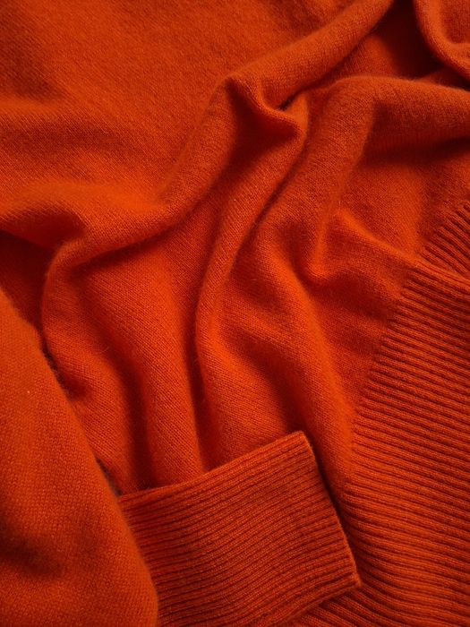 Pomarańczowy golf kaszmirowy sweter 100% kaszmir C&A premium cashmere S