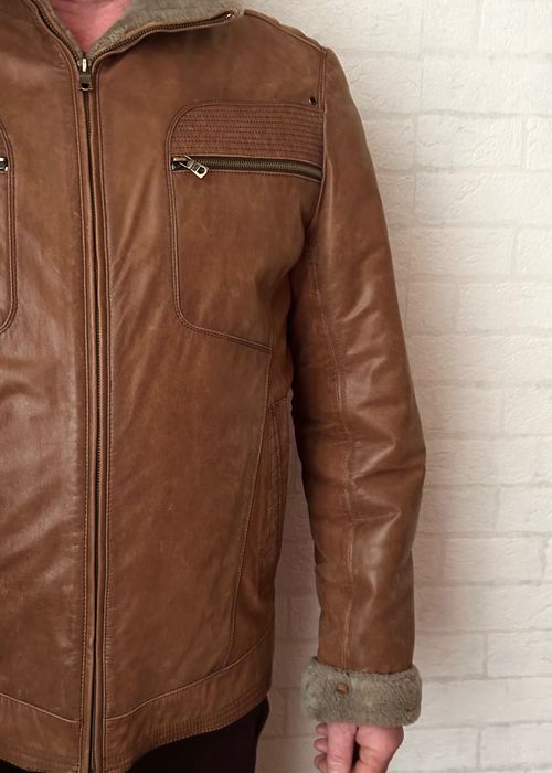 Шкіряна дублянка з овчини