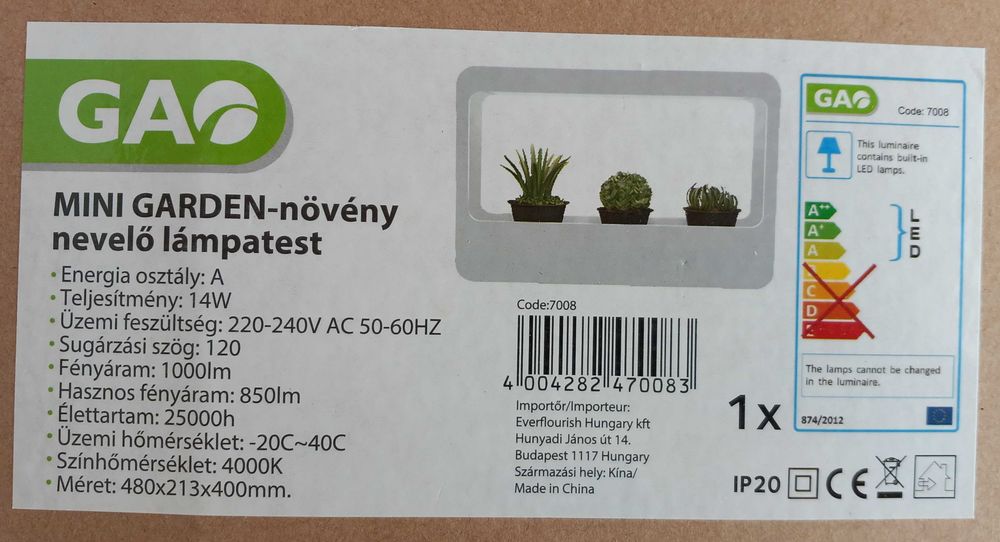 Mini Estufa com LED/ Mini greenhouse Garden GAO