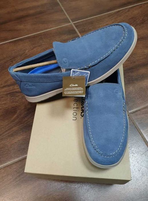 чоловічі замшеві лофери Clarks Flexway Step оригінал 40 40,5