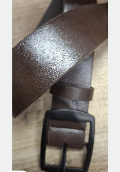 Brązowy pasek unisex do spodni casual 120 cm