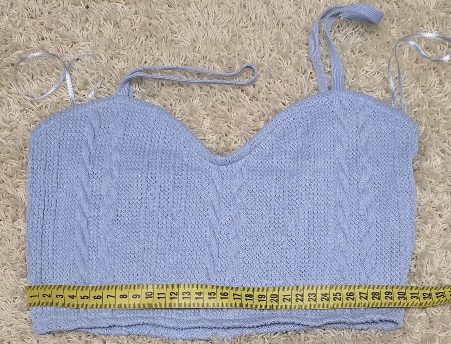 Топ блакитний вязаний Zara