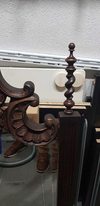 Espelho antigo moldura madeira talhada