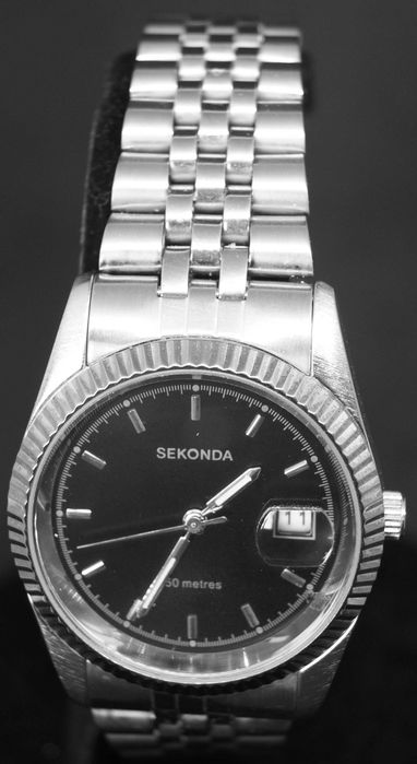 SEKONDA 3100H BKT Gold-Tone Dial Black Zegarek unisex Miyota Japan