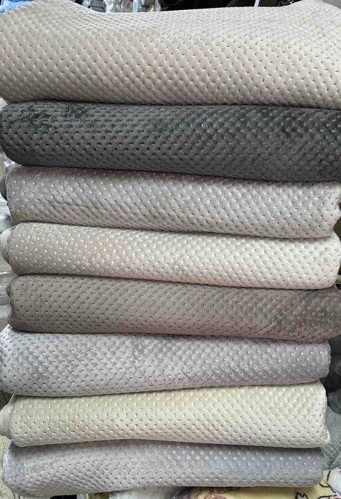 Вишукане якісні двох-лицеві велюрові накидки покривала "Хрестики"