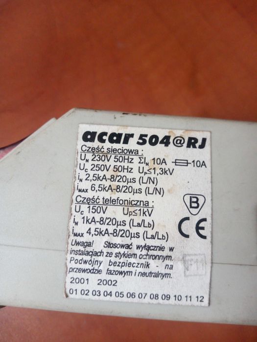 acar 504  listowa zasilająca