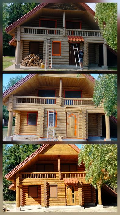 Piaskowanie malowanie domów z drewna, elewacji z cegieł,Sodowanie