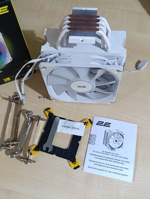 Кулер Air Cool Gaming 2E-AC120W-ARGB Белого цвета