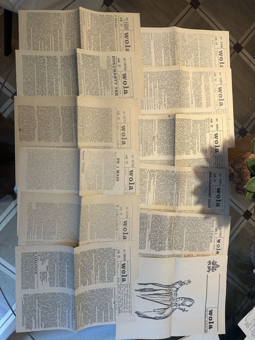 Kolekcja 12 szt pism podziemnych WOLA Solidarność 1983 Stan BDB