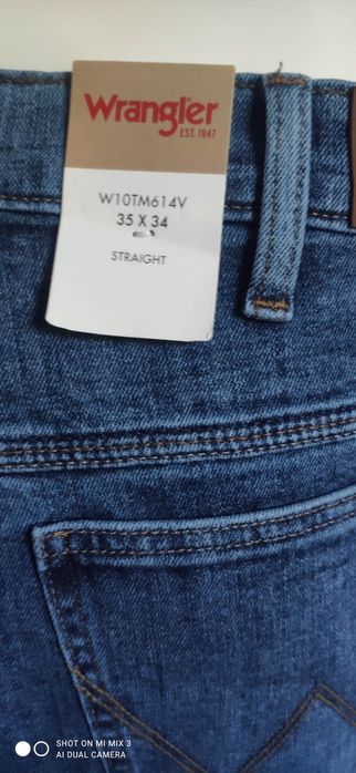 Wrangler Straight Mid Stone męskie jeansy rozm 35/34