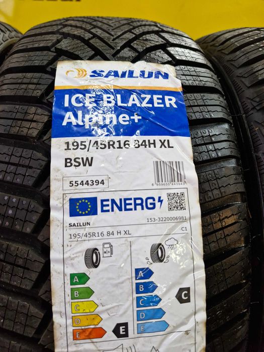 Opony Zimowe 195/45R16 Sailun ICE Blazer Alpine+ 4sztuki Montaż NOWE