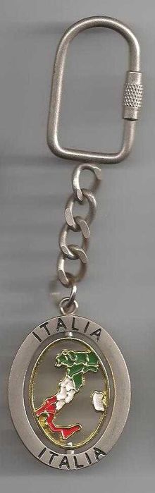 Porta chaves oval ITALIA - Metalico - novo