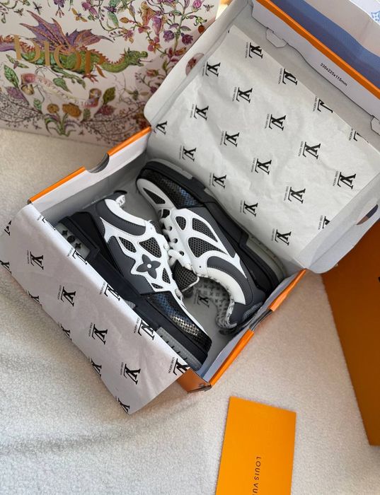 Louis Vuitton Skate Sneakers Black White Grey