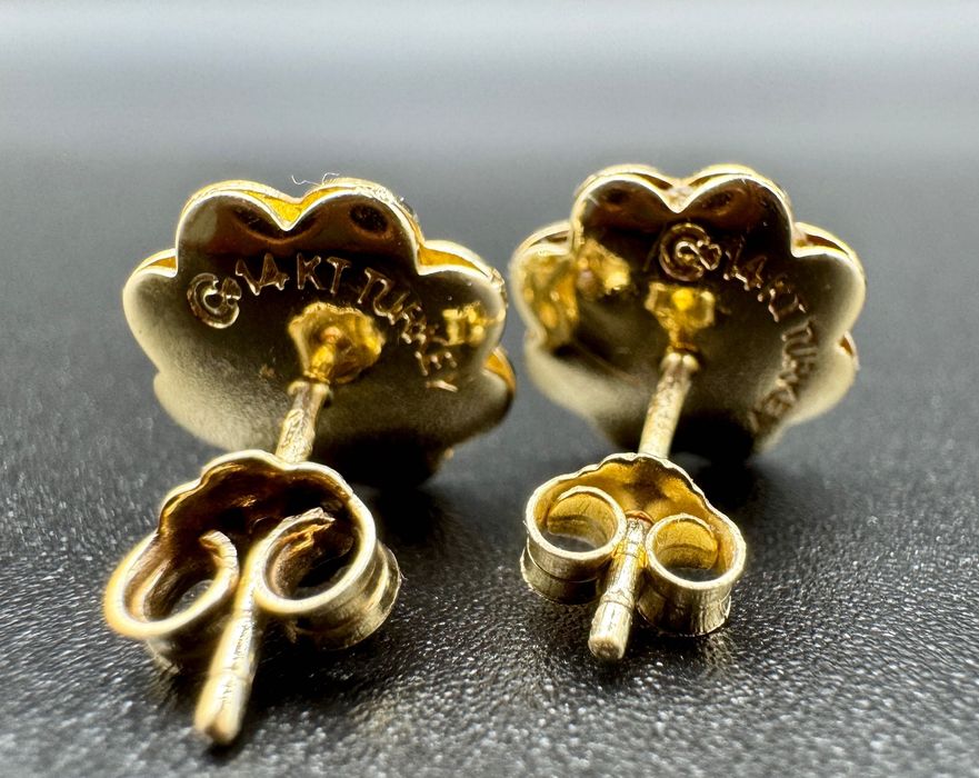 Złote kolczyki, próba: 14ct 585, waga: 1,79g