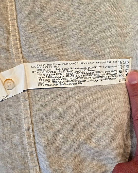 Lniana koszula Zara z długim rękawem, rozmiar L