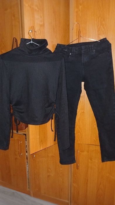 ZARA golfik+jeansy skiny,rurki roz XS - 34 od  12 -20lat