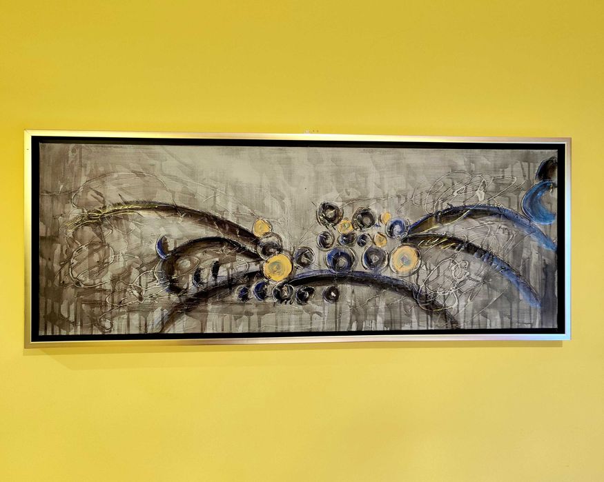 Quadro abstracto, pintura sobre tela, 120×46