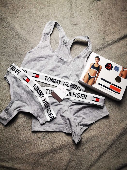 S M L XL 3pak Majtki Stringi Komplet Damskie Calvin Klein Tommy Hilfiger