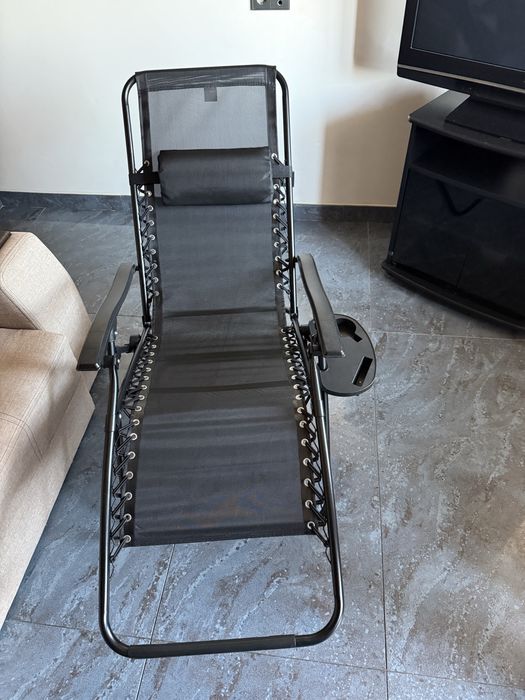 Крісло шезлонг розкладний з підставкою