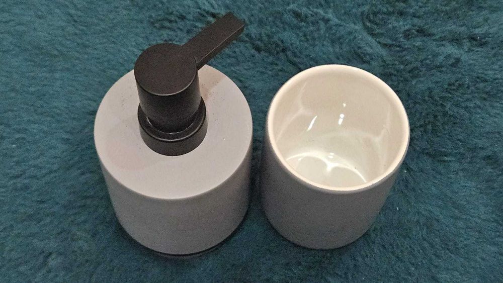 Dispenser Sabonete Líquido e Copo para Casa de Banho