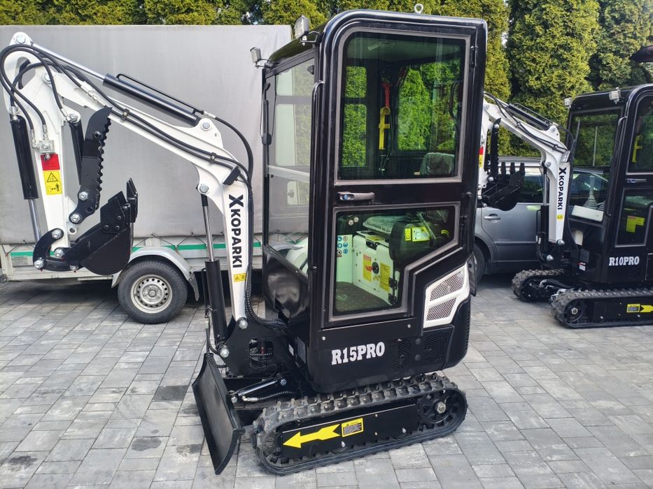 Mini Koparka,Koparka,Minikoparka Nowa XKOPARKI R15Pro 2026r. 1500kg chłodnica oleju, skrętne ramię,silnik KOOP 192