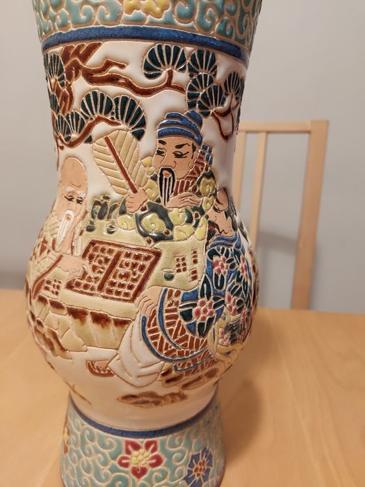 STARY WAZON ręcznie malowany / wys.31,7cm / bez wad/ Antyk