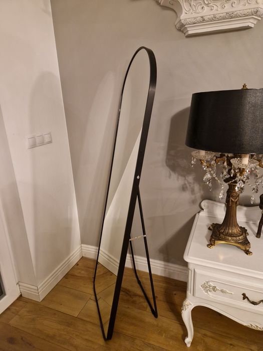 Lustro  loft stojące lub wiszące 160x50 w czarnej ramie