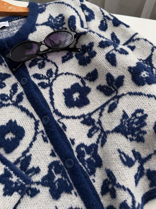 Теплый шерстяной жаккардовый кардиган zara • кофта • свитер