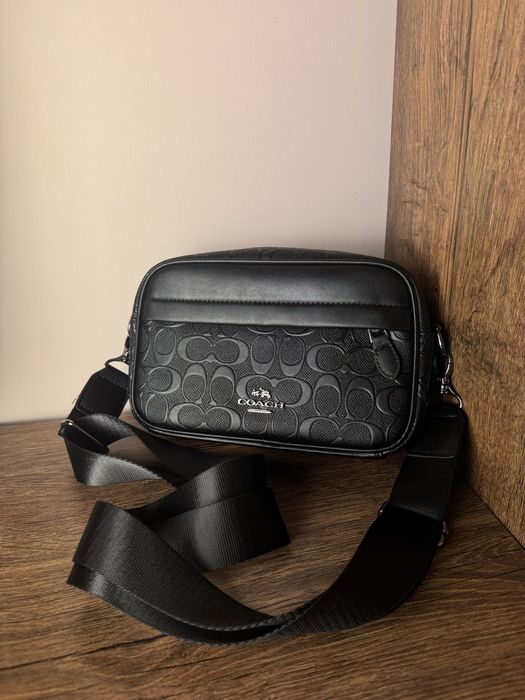 Чоловіча сумка  коуч нова Coach чорна сіра grey crossobody